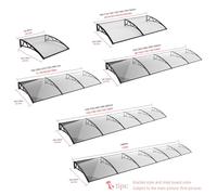 Outdoor Patio Awning Canopy - 39.4"x39" Transparent Polycarbonate Cover with Black Bracket - Durable Rain & Snow Protection for Front Door Entryway and Outdoor Spaces