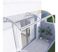 Outdoor Patio Awning Canopy 80x330cm - Polycarbonate Cover with White Aluminum Bracket Easy Installation Weather-Resistant Stylish Front Door & Window Protection