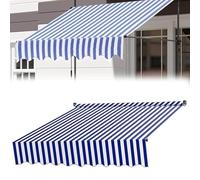 Outdoor Patio Awning Canopy Replacement Fabric Waterproof AntiUV Top Cover MultiStripe Blue & White Sizes: 200cm 250cm 300cm 350cm 400cmIdeal for Gardens.