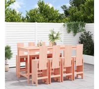 (natural douglas) vidaXL Garden Bar Set Outdoor Bar Table Set Bar Stool 9 Piece Solid Wood Pine