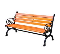 Outdoor Patio Bench with Backrest and Armrests, Durable All-Weather Wooden Seat on Cast Aluminium Frame for Garden, Porch, Backyard, Lawn, Park, Deck