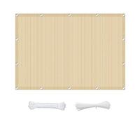 Outdoor Patio Canopy 3.2 x 6 m 95% UV Protection Breathable Fabric Cream Color Includes Cable Ties Perfect for Decks and Gardens