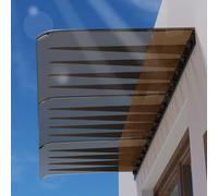 Outdoor Patio Canopy - Waterproof & UV-Proof Transparent Polycarbonate Sheet No Brackets for Door/Window Various Sizes (16-118 Inch) - Brown 55x300cm (21.6x118.1in)
