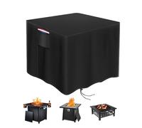 Outdoor Patio Fire Pit Cover - Rectangular Windproof Table Protector, Weather Resistant Shield | Leak Proof Heavy Duty Covering Solution, All Season Barrier for Deck Garden Backyard Furniture