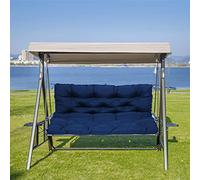 Outdoor Patio Furniture Cushion with Backrest Washable Canopy and Rocking Chair Design Garden Swing Replacement Cushions for 2 3 Seater Courtyard Gardens 150x100x10cm Blue