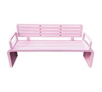 Outdoor Patio Garden Bench - Metal Backrest & Armrest Seating for 2-3 People 1102lb Capacity All-Weather Park Bench for Porch Lawn Balcony Backyard (Pink 39in)