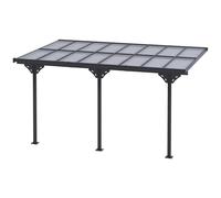 Outsunny Outdoor Patio Gazebo Pergola, Aluminum Post, 4.35 x 3 m PC Roof