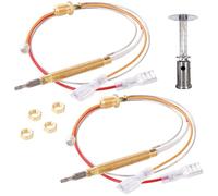 Outdoor Patio Heater Thermocoupler, 16.2" Thermocoupler Sensor with M8 x 1 End Connection Nuts, M6 x 0.75 Thermocouple Head Thread and 2 Screw Nut, Safety Repair Thermocoupler Sensor