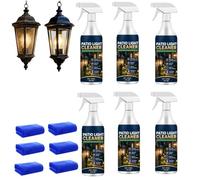 Outdoor Patio Light Cleaning Spray ， Powerfully removes dust, dirt,pollen，water stains from lampshades,light fixtures. Brings back the original crystal-clear brightness of your garden lights. (6pcs)