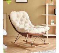 Outdoor Patio Rocking Chair, Indoor & Outdoor Rocking Chair, Indoor Comfy Reading Chairs Set with Oversized Cushion, for Balcony, Porch, Garden, Backyard, Deck