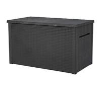 Outdoor Patio Storage Deck, Keter Java 870L Padlock Compatible, Rattan Pattern
