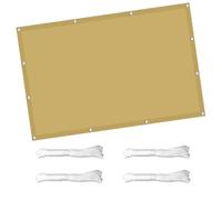 Outdoor Patio Sun Shade Canopy 0.5 x 0.5 m Yellow Rectangular UV Protection Awning with Grommets and Ropes for Garden Terrace and Exterior Temperature Regulation