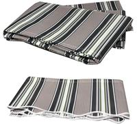 Outdoor Patio Sun Shade Canopy Fabric Replacement - Water Resistant Polyester Manual Retractable Multi Stripe 19x10ft - Ideal for Garden & Deck Sun Protection