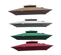 Outdoor Patio Umbrella Cover 2Tier Waterproof & UVResistant Square Replacement 8 Ribs Fits 2.5/3m Umbrellas Garden & Beach Protection (Khaki)