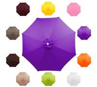 Outdoor Patio Umbrella for 6-Rib & 8-Rib Round Outdoor Market Umbrellas, Beach Umbrella Parasols for Backyard/Garden/Deck, UV Protection (Canopy Only)(Purple,3.0m/8 ribs)