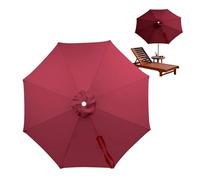 Outdoor Patio Umbrella Replacement Canopy for 8 Rib Umbrellas, UV Protection, 3 M/118 Inch Size Replacement Shade Cover, Garden, Pool, Patio Umbrella Canopy, Wine red