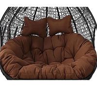 Outdoor Patio Wicker Loveseat Hanging Swing Egg Chair for 2 Persons Double Egg Chair Cushion Included Ideal for Hammock Swing Chair on Patio Backyard or Balcony
