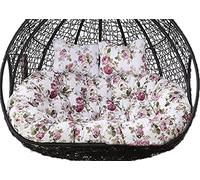 Outdoor Patio Wicker Loveseat Hanging Swing Egg Chair for 2 Persons Double Egg Chair Cushion Included Ideal for Hammock Swing Chair on Patio Backyard or Balcony