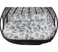 Outdoor Patio Wicker Loveseat Hanging Swing Egg Chair for 2 Persons Double Egg Chair Cushion Included Ideal for Hammock Swing Chair on Patio Backyard or Balcony