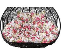 Outdoor Patio Wicker Loveseat Hanging Swing Egg Chair for 2 Persons Double Egg Chair Cushion Included Ideal for Hammock Swing Chair on Patio Backyard or Balcony