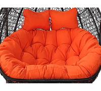 Outdoor Patio Wicker Loveseat Hanging Swing Egg Chair for 2 Persons Double Egg Chair Cushion Included Ideal for Hammock Swing Chair on Patio Backyard or Balcony