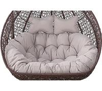Outdoor Patio Wicker Loveseat Hanging Swing Egg Chair for 2 Persons Double Egg Chair Cushion Included Ideal for Hammock Swing Chair on Patio Backyard or Balcony