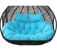 Outdoor Patio Wicker Loveseat Hanging Swing Egg Chair for 2 Persons Double Egg Chair Cushion Included Ideal for Hammock Swing Chair on Patio Backyard or Balcony