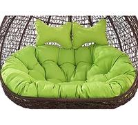 Outdoor Patio Wicker Loveseat Hanging Swing Egg Chair for 2 Persons Double Egg Chair Cushion Included Ideal for Hammock Swing Chair on Patio Backyard or Balcony