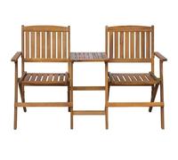 vidaXL Folding Garden Bench with Tea Table 140 cm Solid Acacia Wood