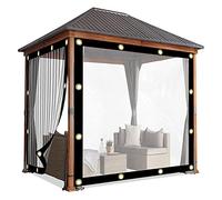 Outdoor Pavilion Sidewalls, Windproof & Rainproof, 0.12mm PE Material for Patios & Balconies, Size: 6x5m