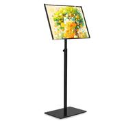 Outdoor Pedestal Sign Holder P Stand for Vertical & Horizontal Display Sturdy Square Base Ideal for Retail Events and Promotions