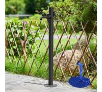 Outdoor Pedestal Tap Kit - Frost Free Garden Water Column, Stainless Steel Vertical Hose Stand for Patio/Yard (Includes Spray Gun & Accessories) 33.8 * 2in/86 * 5cm