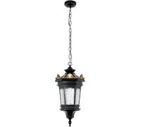 Outdoor Pendant Lights for Porch Large Modern Black Gold Adjustable Exterior Hanging Porch Lighting with Water Glass Waterproof Ceiling Mount Lamp Outside Chandelier Lantern for Gazebo Yard Vigorous