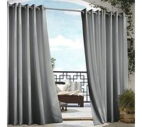 Outdoor Pergola Curtain Panels 100x108 Inch - Dark Grey Canopy Drapes for Porch Gazebo Dock and Cabana - Eyelet Design for Easy Hanging and Privacy