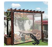Outdoor Pergola Curtains Patio Tarpaulin with Perforations for Gardens, Plant Cover 0.12mm Transparent Side Panel, Customizable(6x2.7m/19.68x8.86ft)
