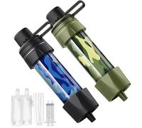 Outdoor Personal Water Filter Camping 2 Packs - Mini Water Filtration System, Straw Water Purification System, Portable Filter, Survival Equipment for Hiking,Camping,Travel,and Emergency Preparedness