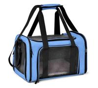 Outdoor Pet Bag, Portable Handheld Shoulder Pet Travelling Carrier, Comfortable And Breathable Cat Dog Squirrel Bag Guinea Pig Hamster Case(Blue,M)
