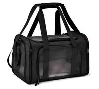Outdoor Pet Bag, Portable Handheld Shoulder Pet Travelling Carrier, Comfortable And Breathable Cat Dog Squirrel Bag Guinea Pig Hamster Case(Black,M)