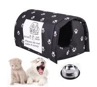 Outdoor Pet Shelter Thickened Weatherproof Foldable, Houses for Feral Cats And Dog Stray Cats Shelter Home Keep Warm Outdoor Indoor Garden (Black-Medium)