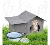Outdoor Pet Shelter Thickened Weatherproof Foldable, Houses for Feral Cats And Dog Stray Cats Shelter Home Keep Warm Outdoor Indoor Garden (Grey-X Large)