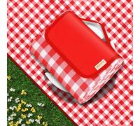 Outdoor Picnic Blankets Waterproof Foldable Sandproof, Large Gingham Cute Picnic Mat Washable Portable for Park Beach Camping Courtyard (Red, 80"×80")