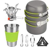 Outdoor Picnic Cookware Set with Non Stick Pot and Pans, 1-2 People Camping Hiking Backpacking Cooking Stove Pot Combination Portable Field Tableware