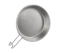Outdoor Picnic Plate with Handle, Made of Stainless Steel for Convenient Food Serving (gray)