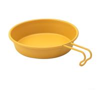 Outdoor Picnic Plate with Handle, Made of Stainless Steel for Convenient Food Serving (Yellow)
