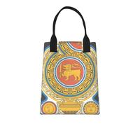 Outdoor Picnic Sri Lanka National Emblem Lunch Bag Women Men Insulated Tote Bag Reusable Lunch Box for Men Insulated Tote Cooler Box for Adults Kids