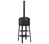 Outdoor Pizza Oven Charcoal with 2 Fireclay Bricks Steel 54 x 59 x 203 cm Freestanding with Thermometer for Garden Balcony Patio Party Crispy Base and Even Heat Distribution