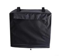 Outdoor pizza oven dust cover designed for square ovens, includes storage pocket to hold tools and shield the oven from dust and sun