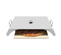 Outdoor Pizza Oven Grill,12 Inch Countertop Commercial Pizza Oven with Grilling Rack Crumb Tray, Pizza Oven Kit for Gas or Charcoal Grill, Includes Ceramic Pizza Stone