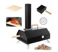 Outdoor Pizza Oven Professional 11" Wood Fired Pellets Portable Pizza Maker with Pizza Stone & Thermometer | Stainless Steel Wood Pellet Oven Grill for Camping, Garden, Patio, Backyard