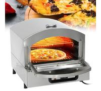 Outdoor Pizza Oven, Stainless Steel Countertop Pizza Maker, Electric/Gas with Thermometer for Parties and Home Cooking